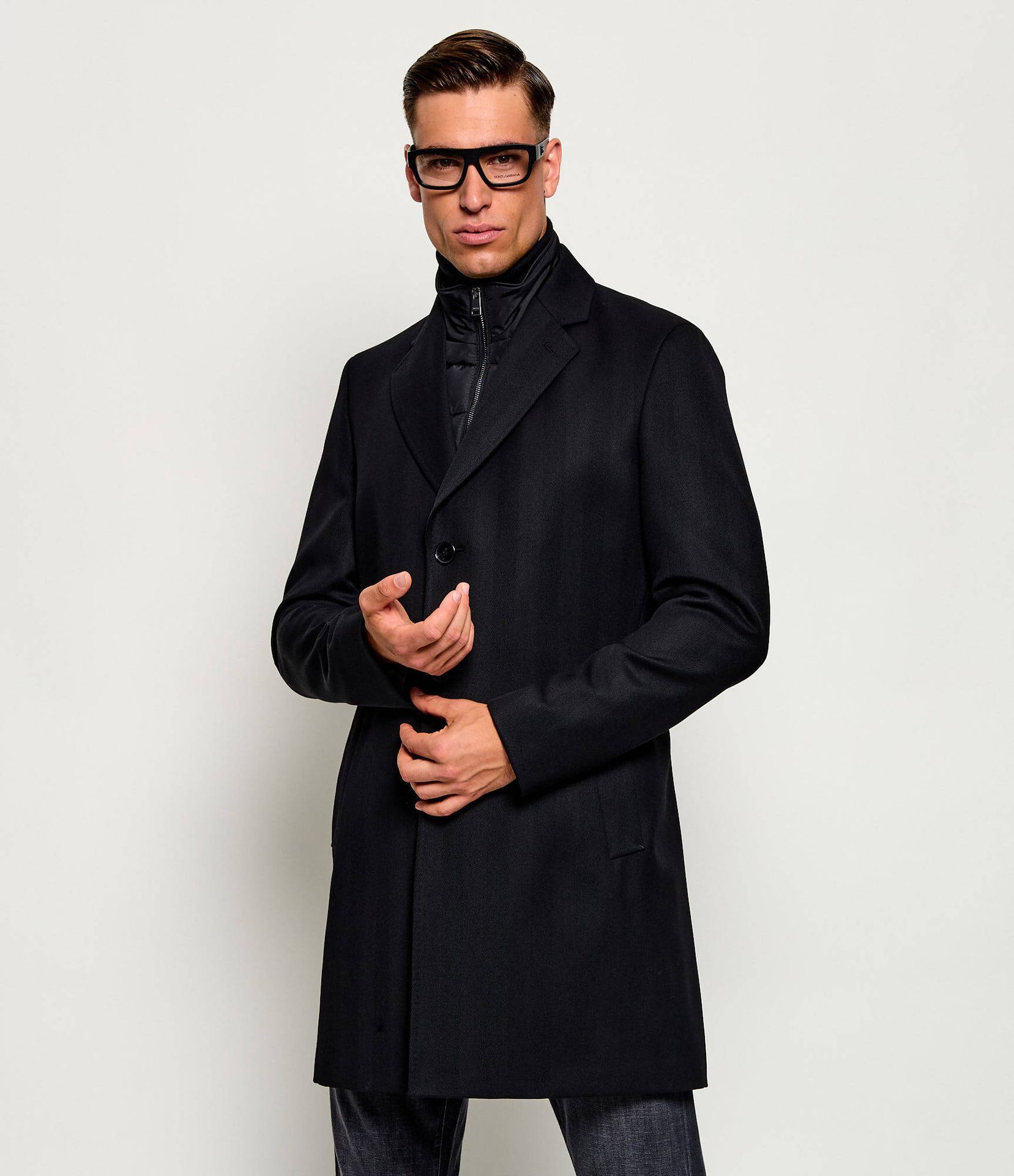 BOSS BLACK Wełniany płaszcz 2w1 H-Hyde-BIB-264