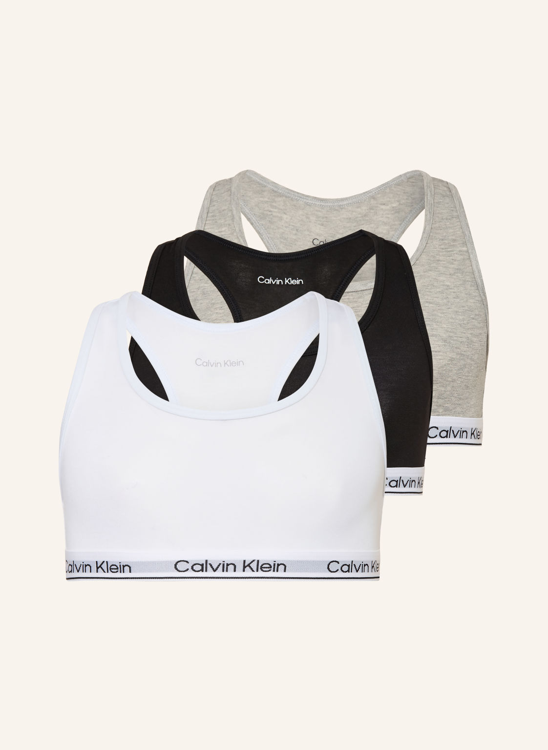 Calvin Klein Biustonosze Bustier Icon Cotton Stretch, 3 Szt. schwarz