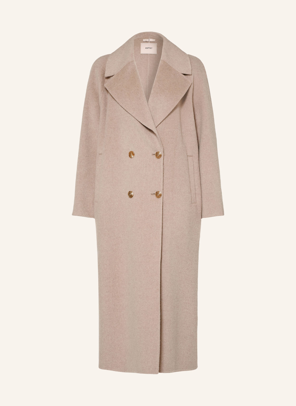 Anfiny Płaszcz Wełniany Caroline beige