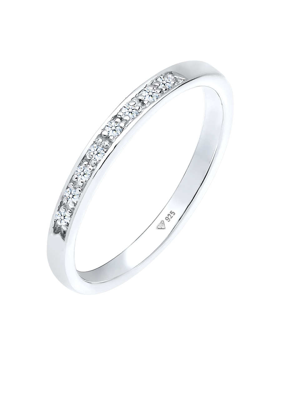 Elli DIAMONDS damski błyszczący diamentem (0,04 ct.) w srebra próby 925 Pierścionki 1 ct Damski