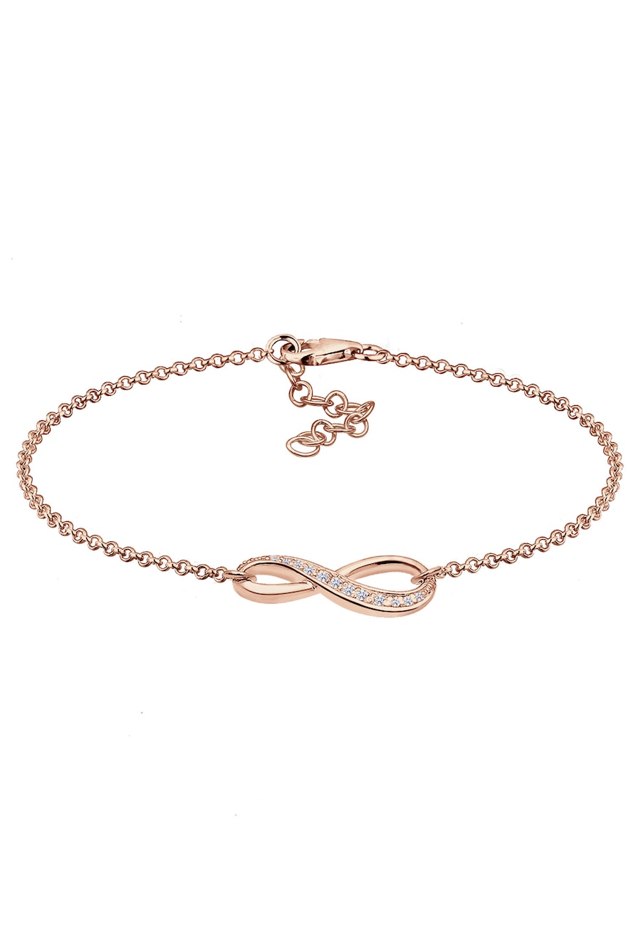Elli Damski symbol nieskończoności z kryształami cyrkonii, srebro próby 925 Sterling Silver Bransoletki 1 ct