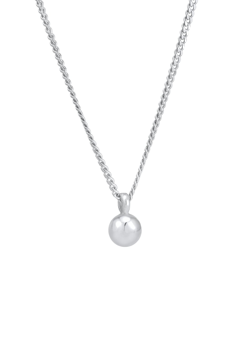 Elli Damski wisior kulkowy Geo Look łańcuch pancerka Basic Trend pozłacane srebro 925 Sterling Silver Naszyjniki 1 ct