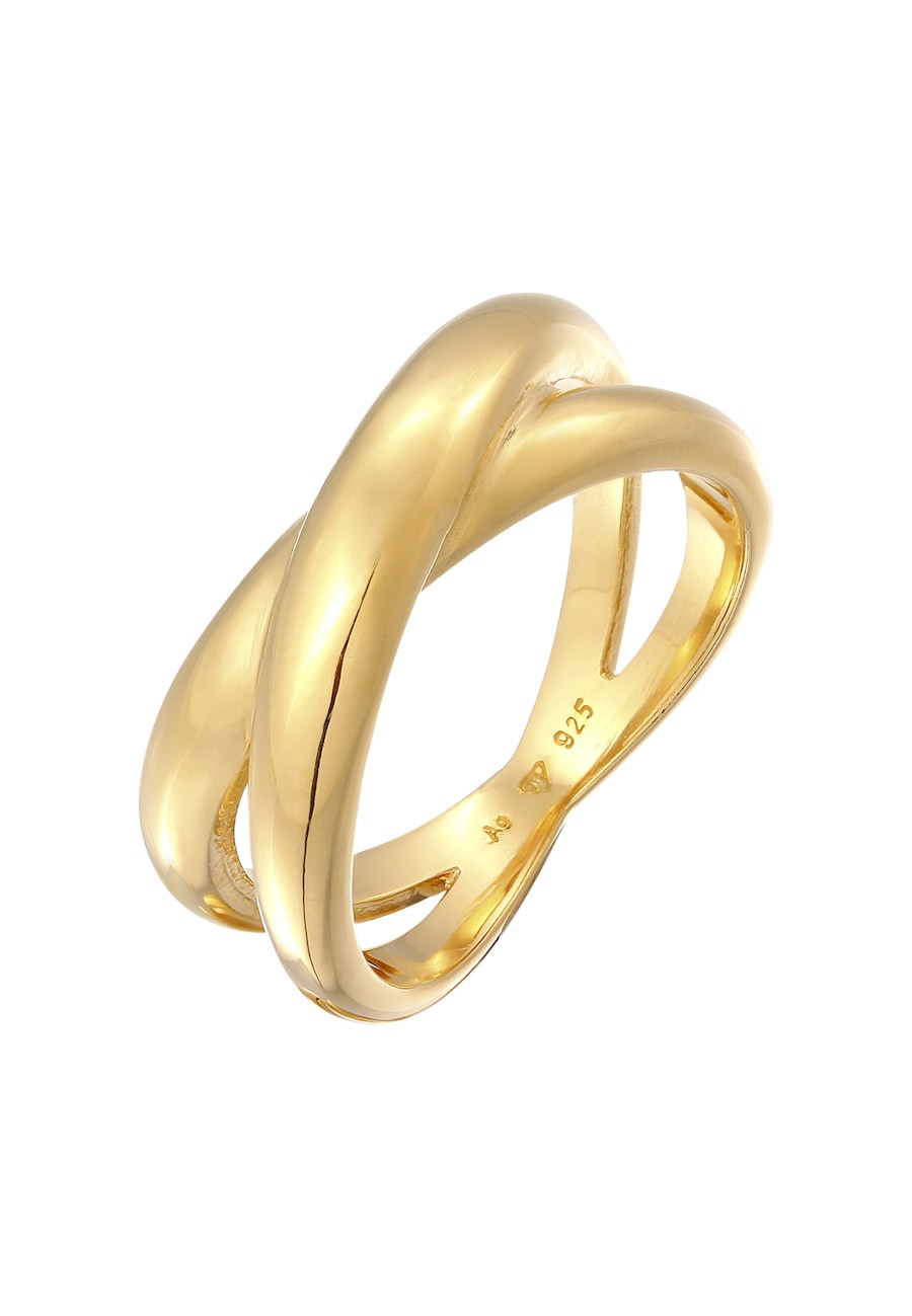 Elli Damska obrączka w formie X krzyżyk Trend w srebrze próby 925 Sterling Silver Pierścionki 1 ct Damski