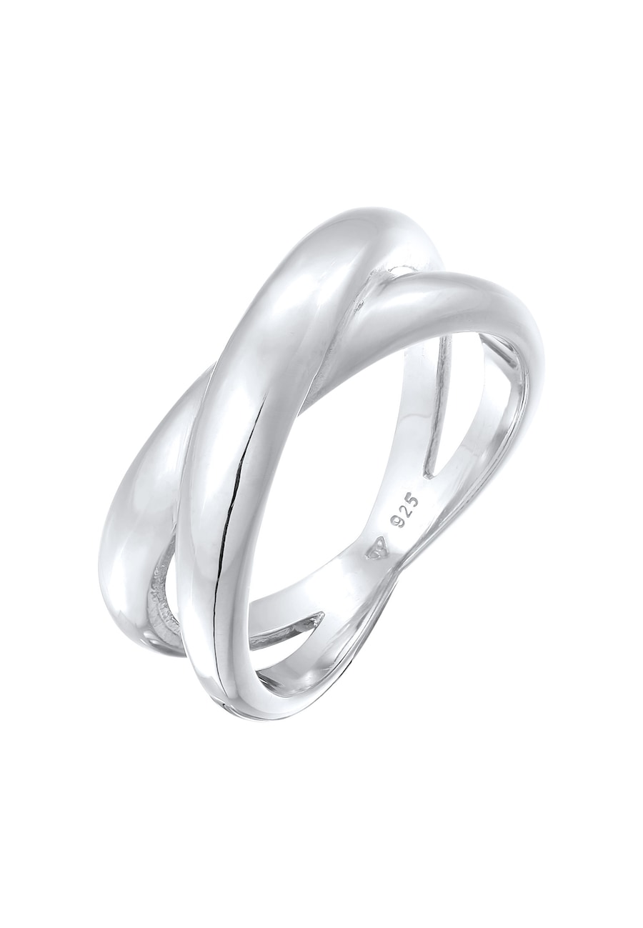 Elli Damska obrączka w formie X krzyżyk Trend w srebrze próby 925 Sterling Silver Pierścionki 1 ct Damski