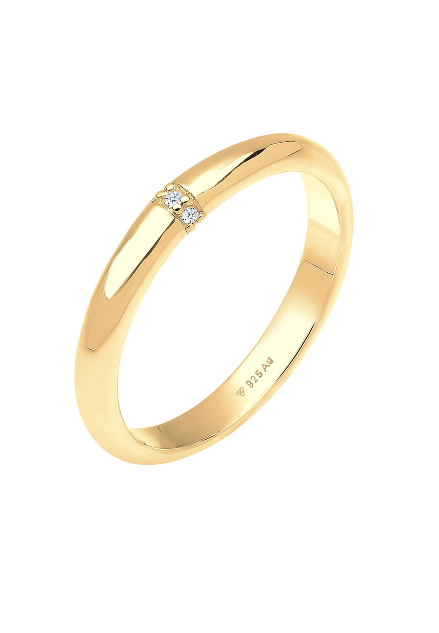 Elli DIAMONDS Diamant 0.045 ct. Klassik Verlobung 925 Silber Pierścionki 1 ct Damski