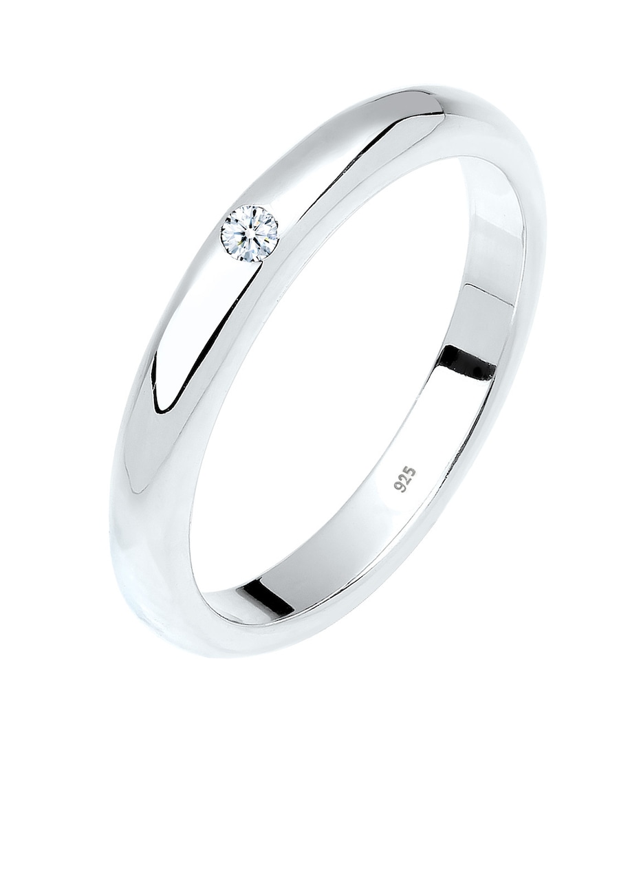 Elli DIAMONDS Damski pasjans klasyczny z diamentem (0,03 ct.) ze srebra próby 925 Sterling Silver Pierścionki 1 ct