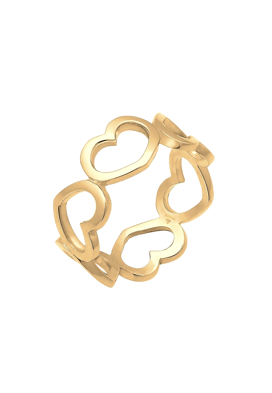 Elli Damski pierścionek z wyciętym symbolem serca ze srebra próby 925 Sterling Silver Pierścionki 1 ct