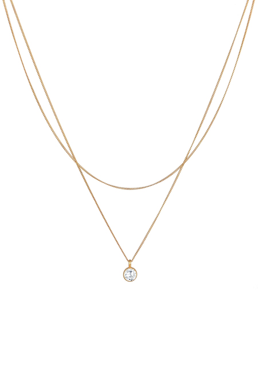 Elli Damski wisiorek z pasjansem i kryształem cyrkonii w srebrze próby 925 Sterling Silver Naszyjniki 1 ct