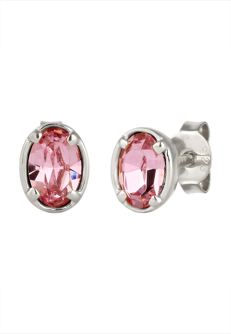 Elli Kolczyki Kobiety Owalne Szklane Kryształy 925 Sterling Silver Lato / Plażowe 1 ct Damski