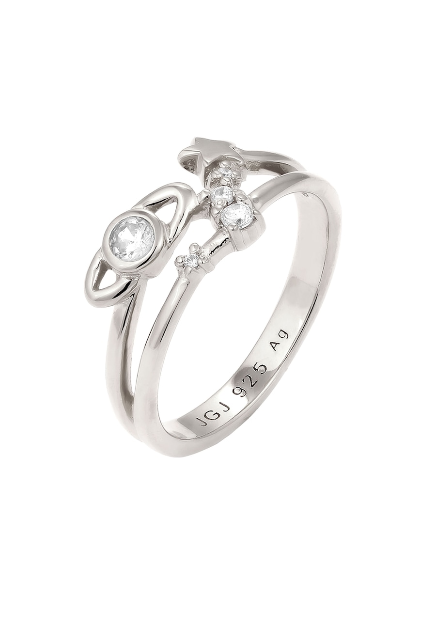 Elli Pierścionek z Kamieniami Damski Gwiazda Cyrkonia Szlif Diamentowy Biały 925 Sterling Silver Astro Pierścionki 1 ct