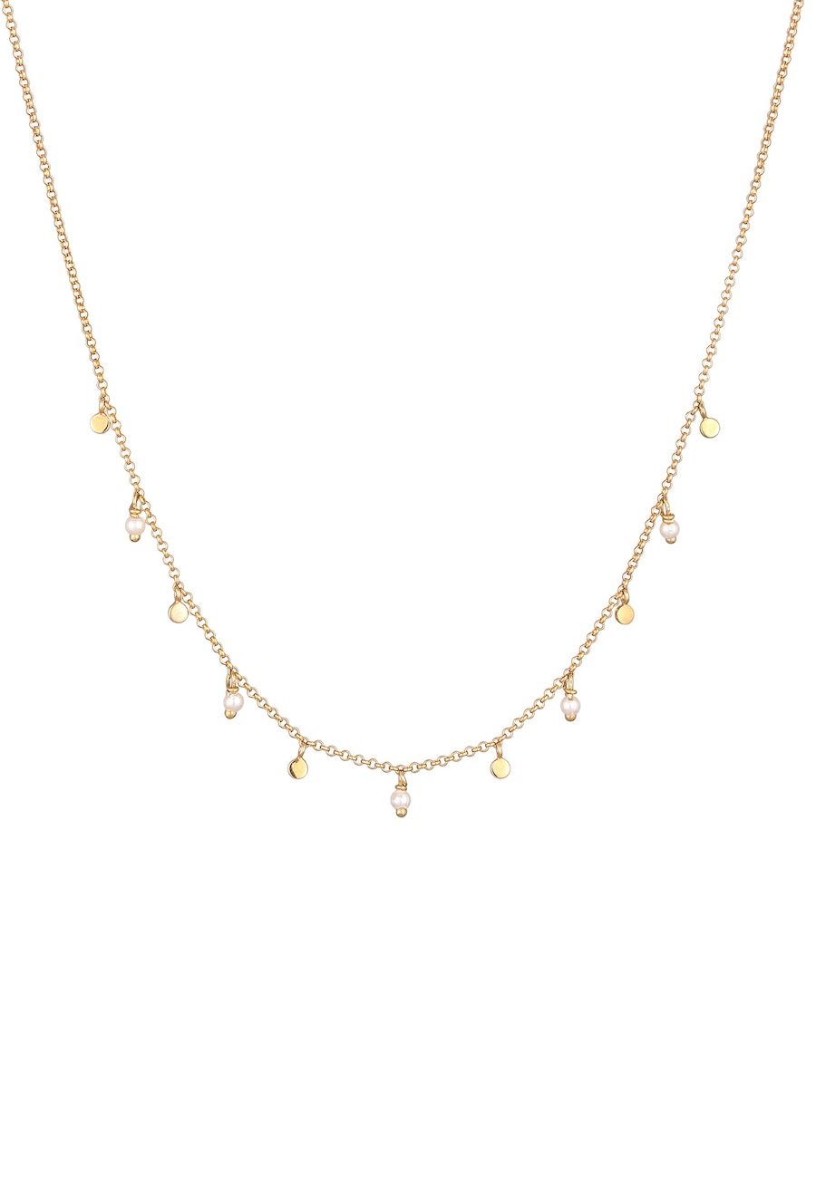 Elli Damski elegancki wisiorek z perłami wykonany z pozłacanego srebra 925 Sterling Silver Naszyjniki 1 ct