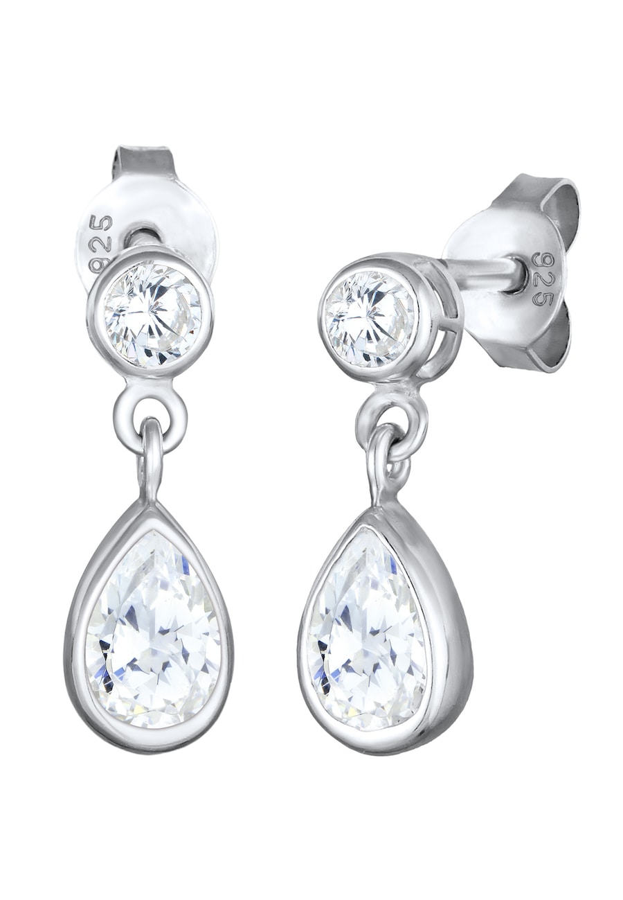 Elli Damskie eleganckie kolczyki krople z cyrkoniami ze srebra próby 925 Sterling Silver Kolczyki 1 ct