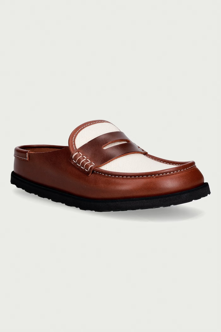 Birkenstock 1774 Naples Wrapped Canvas klapki mules damskie skórzane