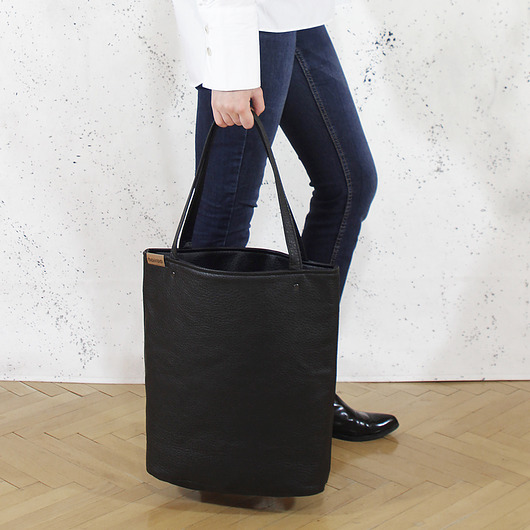 Shopper XL torba czarna z teksturą na zamek