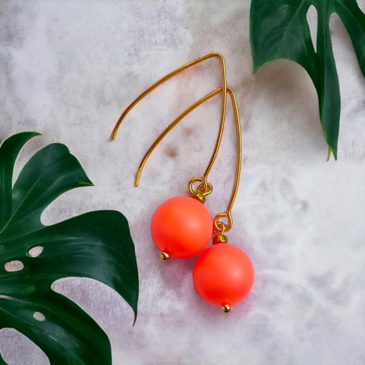 Swarovski neon pearls : neon orange