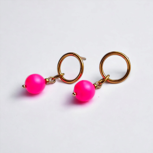 Swarovski neon pearls : neon pink