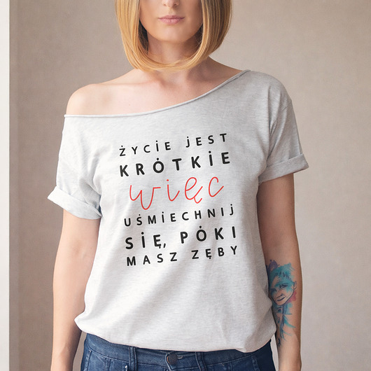 Uśmiechnij się Oversize Szary