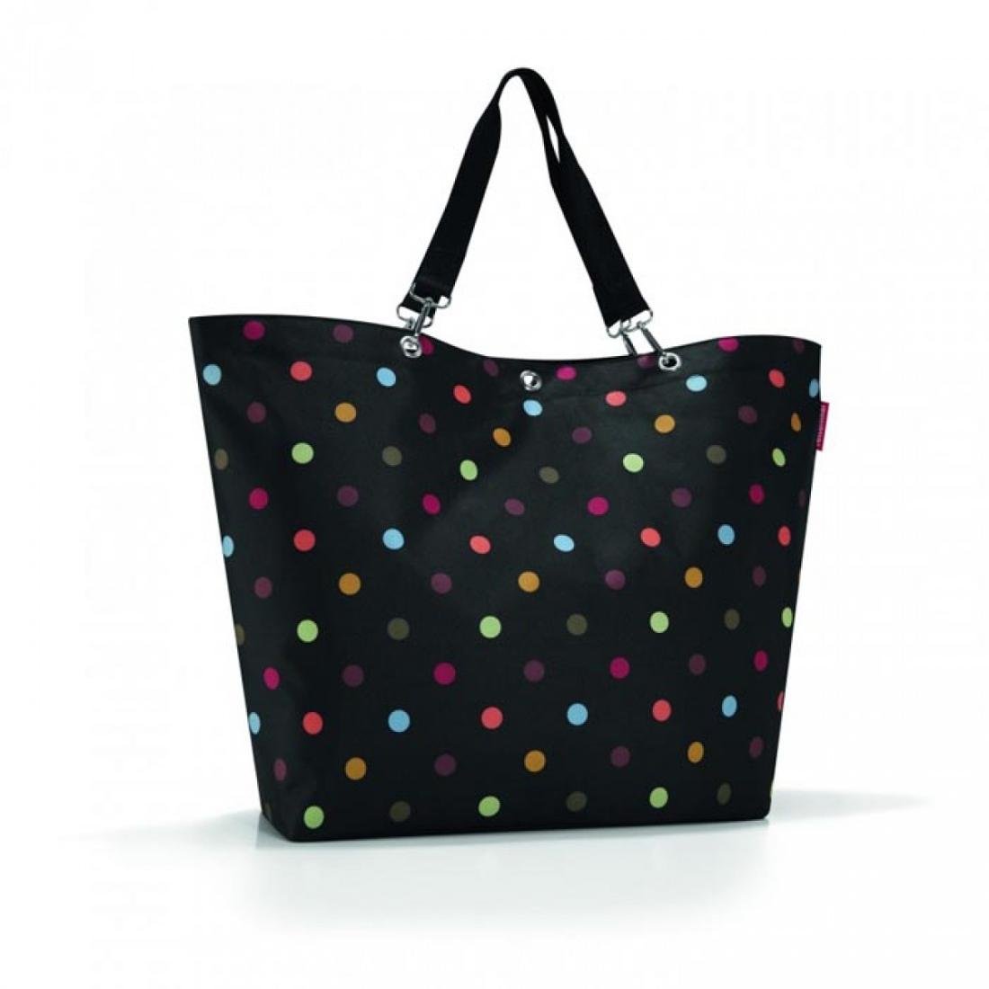 Torba REISENTHEL Shopper XL Dots, czarna, 68x45,5x20 cm