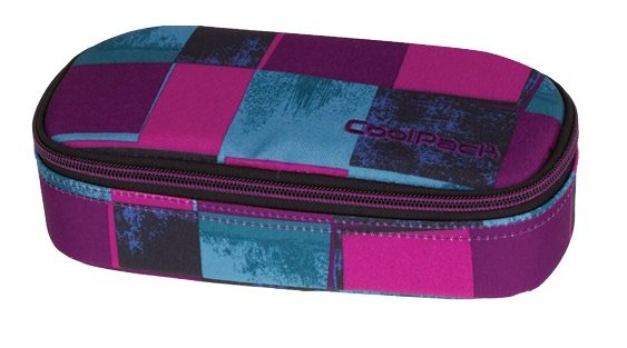 Piórnik saszetka, dla dziewczynki, CoolPack, kratka, fioletowy