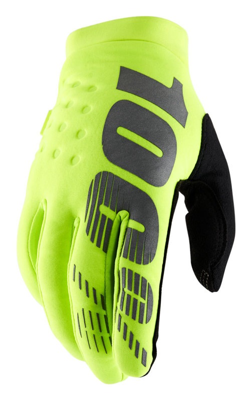 100%, Rękawiczki kolarskie, Bisker Glove fluo yellow, limonkowy, rozmiar XL