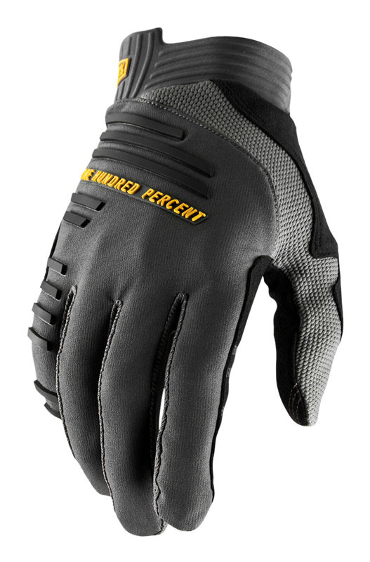 100%, Rękawiczki kolarskie, R-core Glove charcoal, czarny, rozmiar M