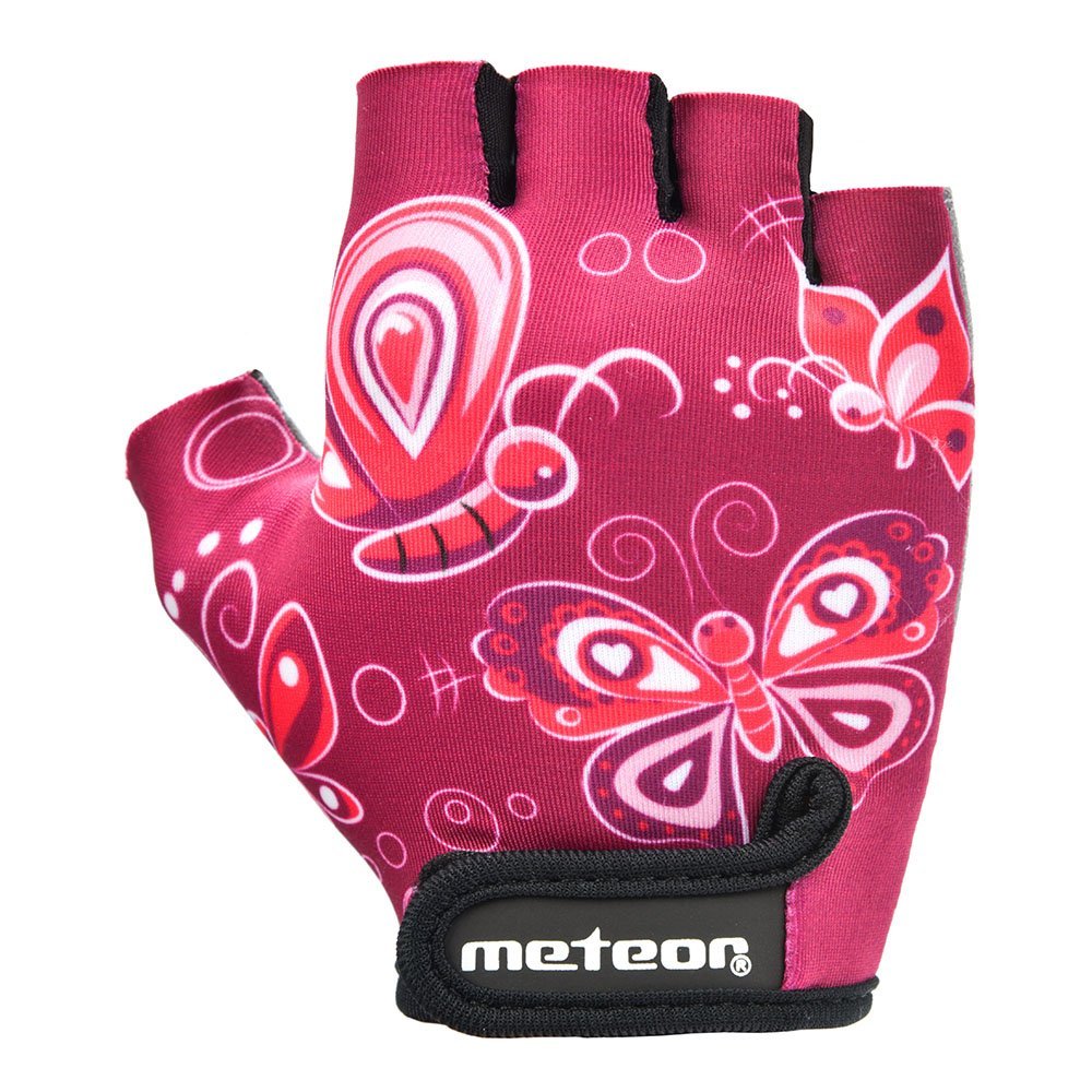 Rękawiczki rowerowe Meteor Butterflies Jr XS różowy