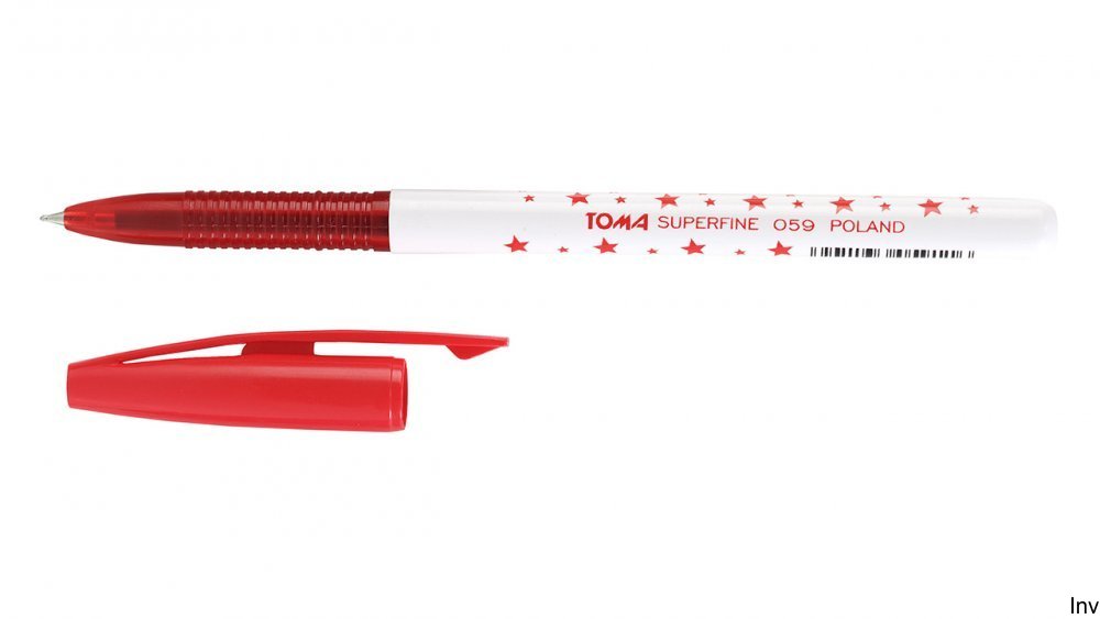 Długopis W Gwiazdki Superfine Z Supercienką Końcówką, 0,5Mm Czerwony To-059 Toma