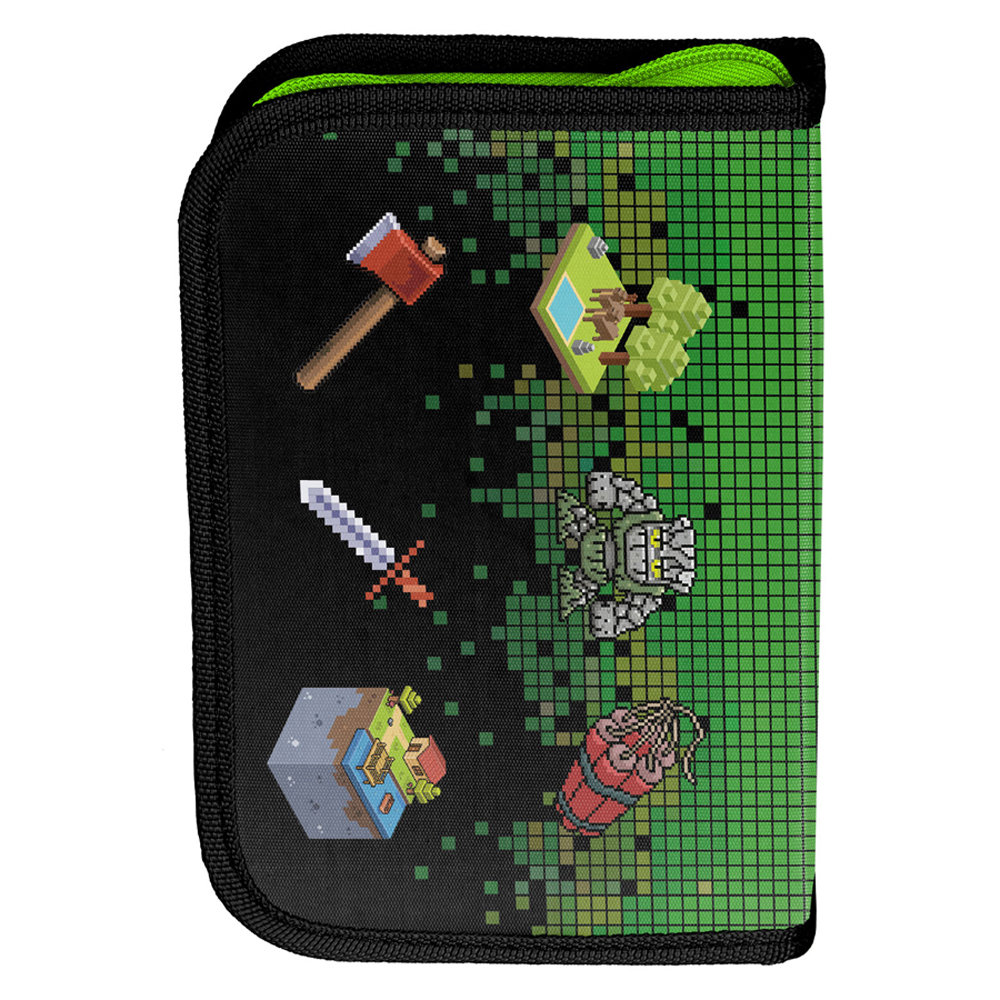 Piórnik rozkładany dla chłopca, Paso PP22CR-P001BW, Minecraft, czarny