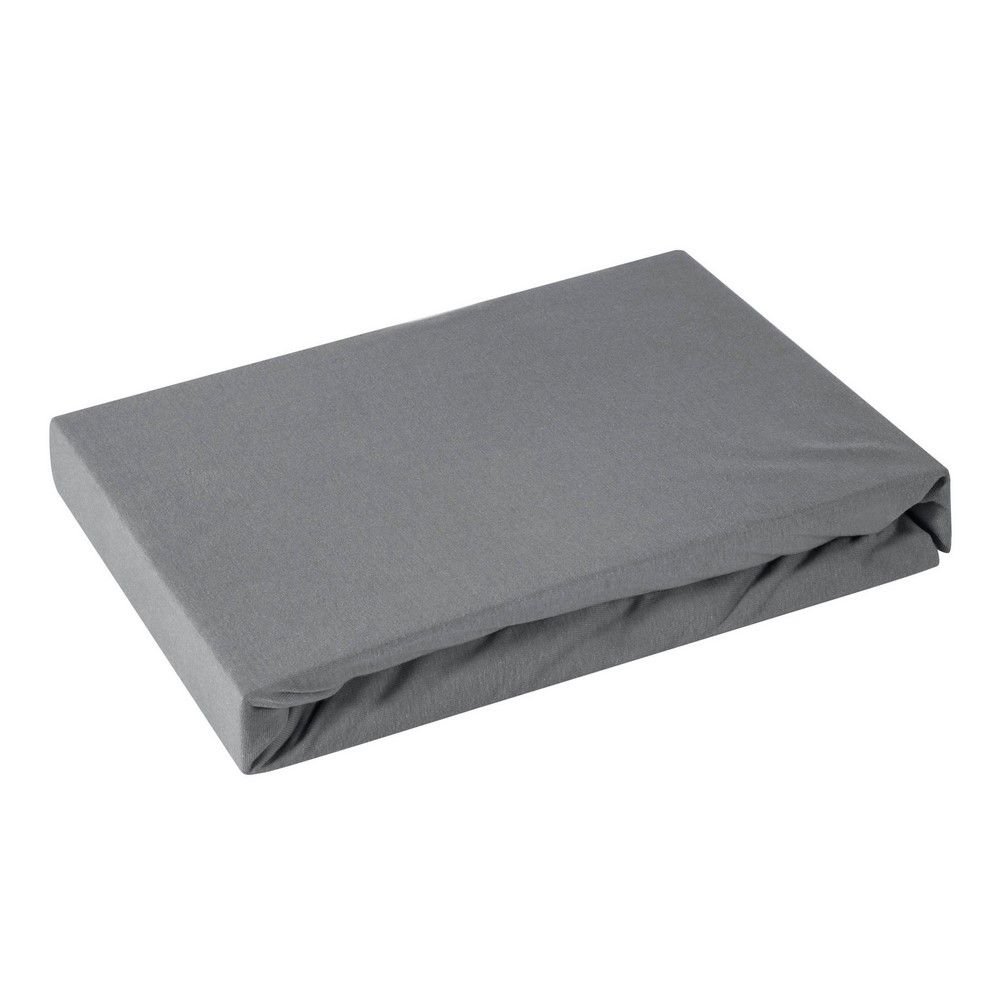 Prześcieradło jersey z gumką 180x200 stalowe na wysoki materac 30 cm 125 g/m2