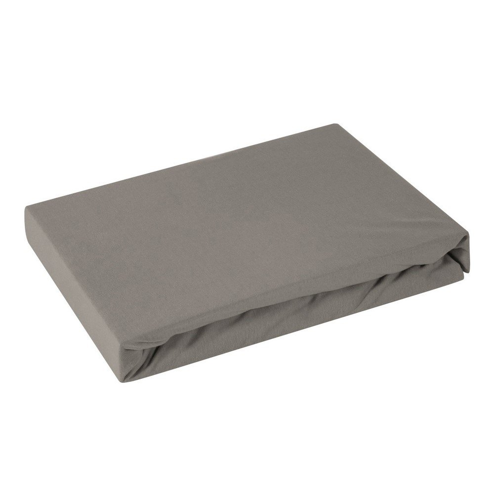 Prześcieradło jersey z gumką 140x200 srebrne na wysoki materac 30 cm 125 g/m2