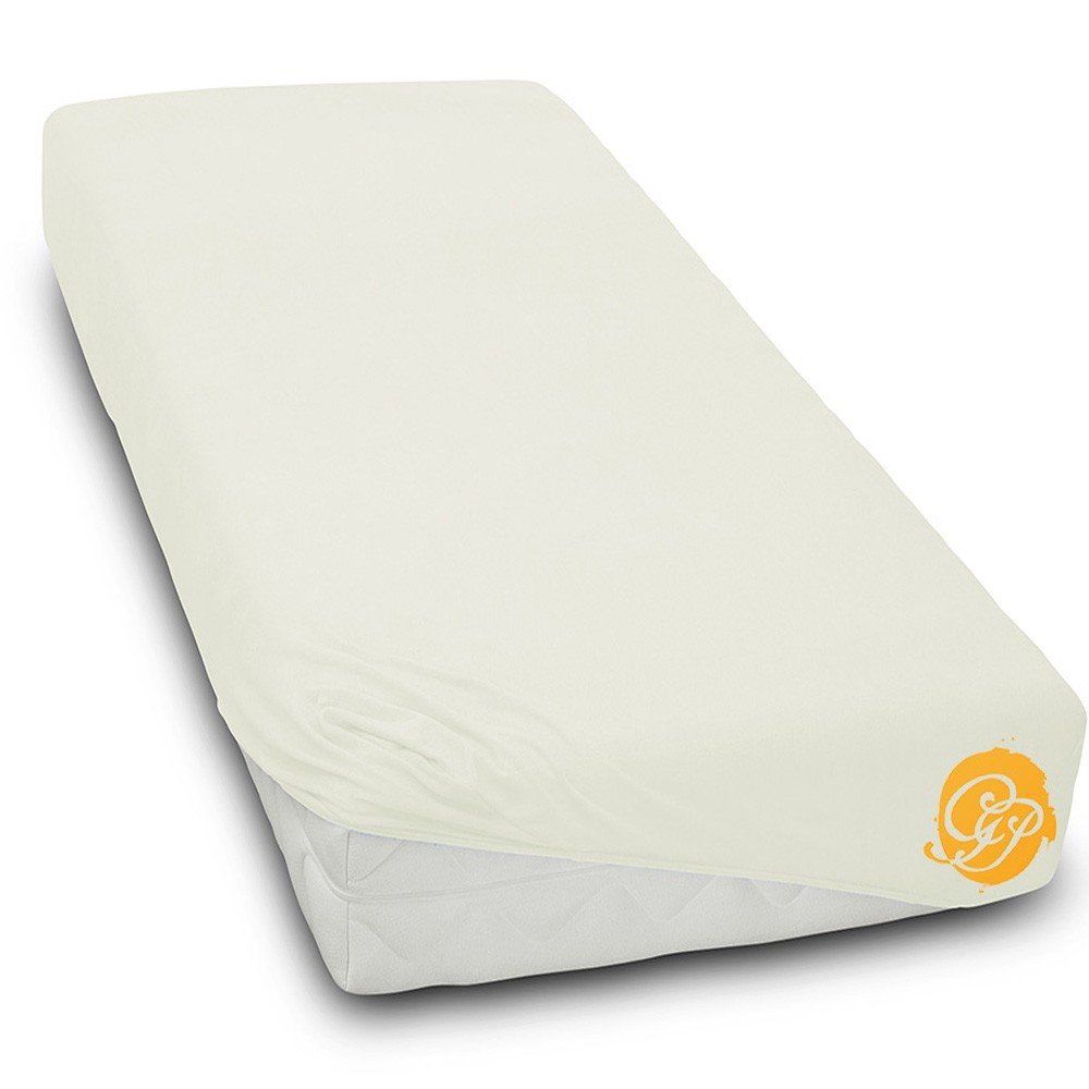 Prześcieradło Bawełniane Jersey 90X200Cm Jasny Krem