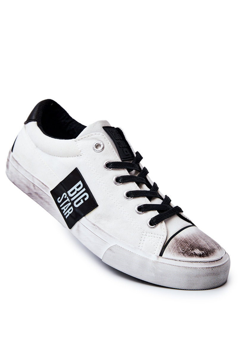 Męskie Tenisówki Trampki BIG STAR JJ174248 Biało-Czarne-44