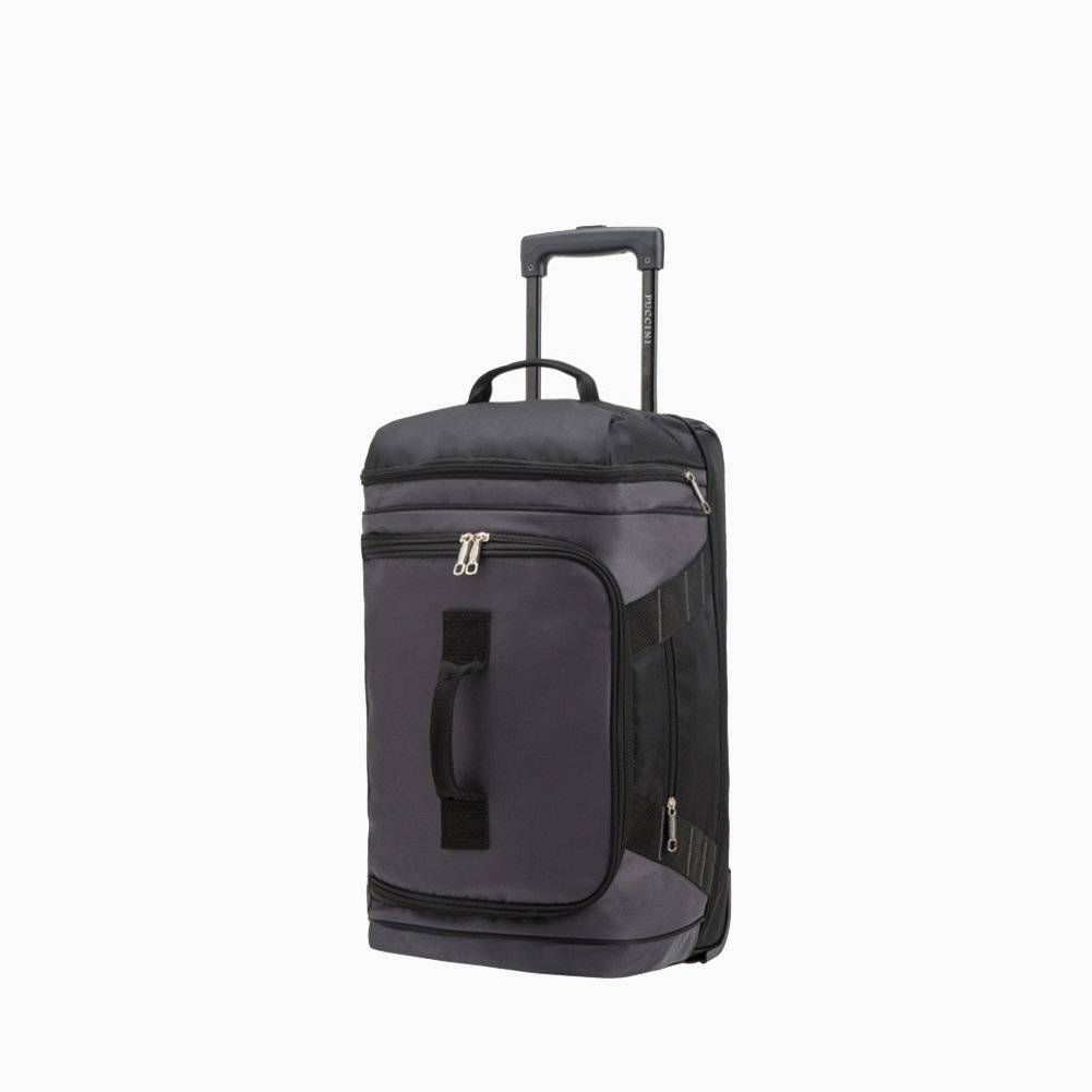Torba Podróżna Na Kółkach ze Stelażem Średnia PUCCINI Czarna DM40315S-4