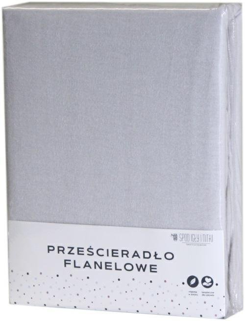Prześcieradło flanelowe bez gumki 180x200 cm szare Spod Igły i Nitki