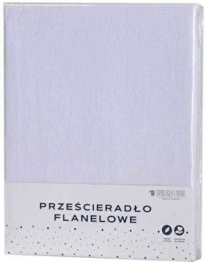 Prześcieradło flanelowe bez gumki 140x200 cm białe Spod Igły i Nitki