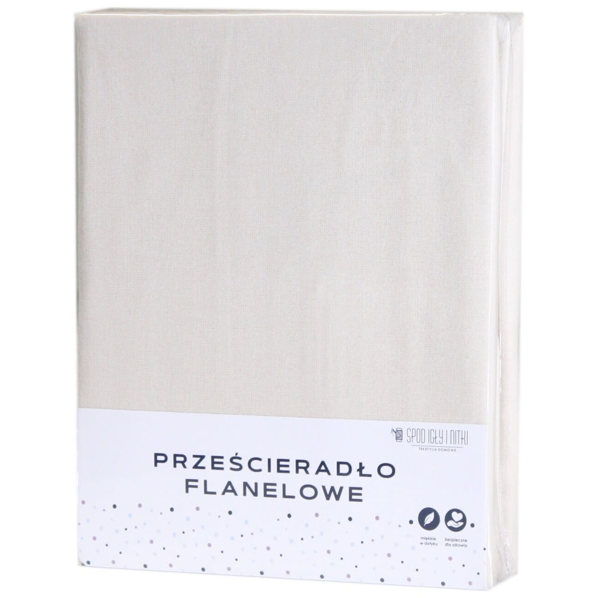 Prześcieradło flanelowe bez gumki 220x240 cm jasnobeżowe Spod Igły i Nitki