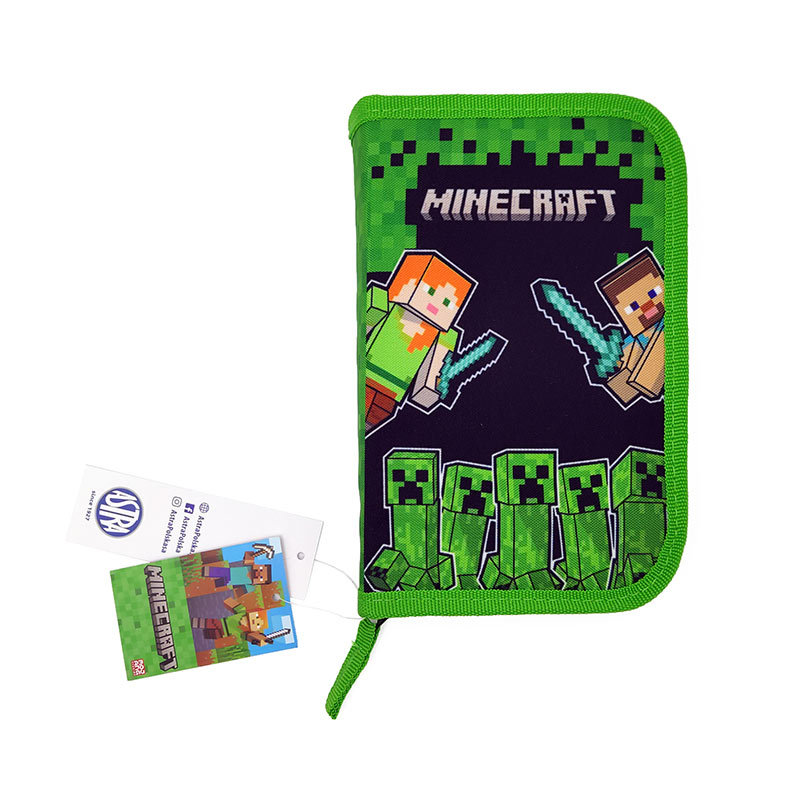 Piórnik rozkładany dla chłopca, Astra, Minecraft, zielony
