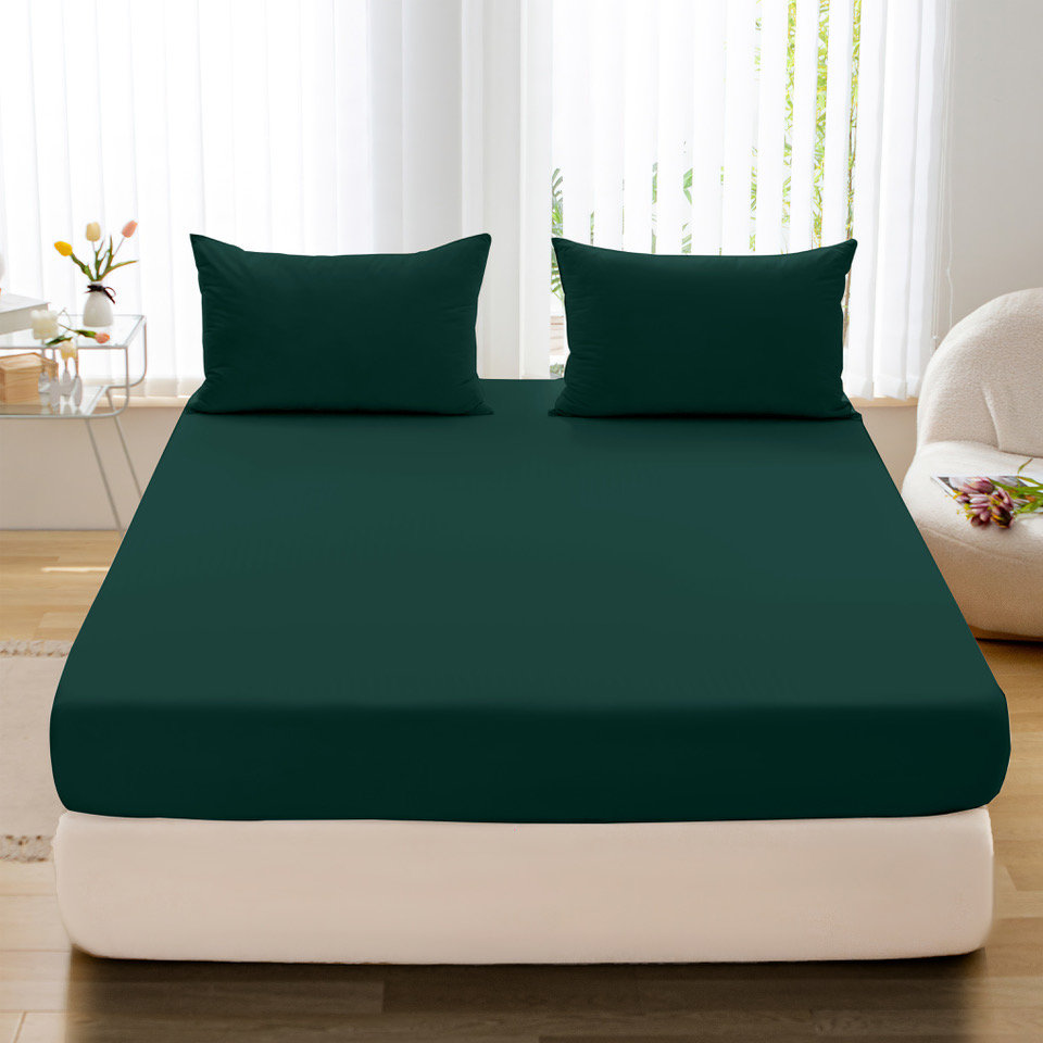 Cotton World Prześcieradło Jersey 180x200 RJPGK06M ciemnozielone z gumką