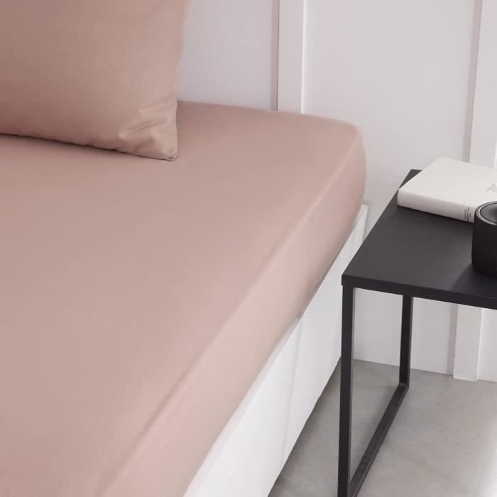 DZIŚ Prześcieradło Essential - 90 x 190 cm - 1 osoba - 100% bawełna gładka - Piaskowy róż