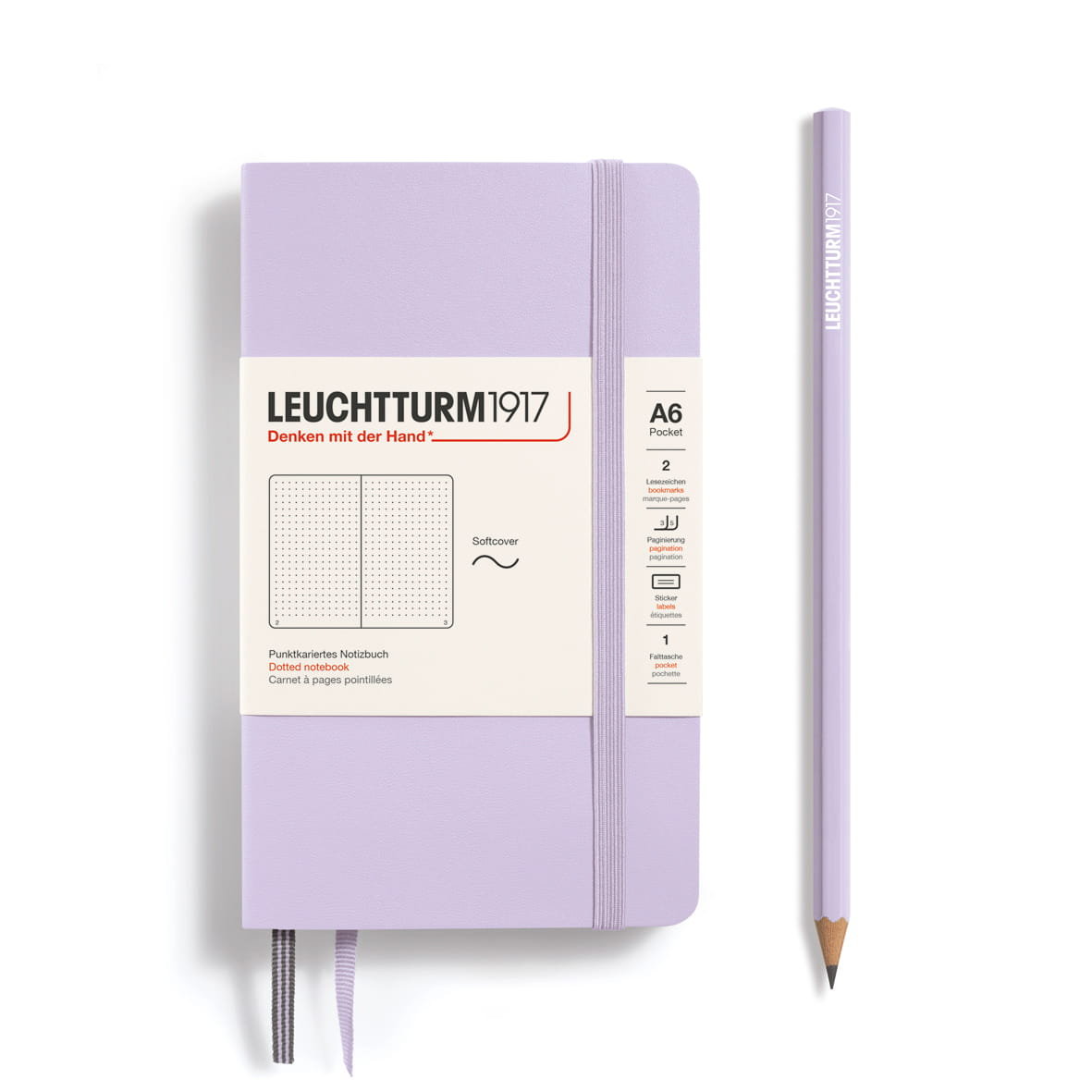Notatnik Leuchtturm1917 Pocket A6, miękka oprawa, kropki, Lilac