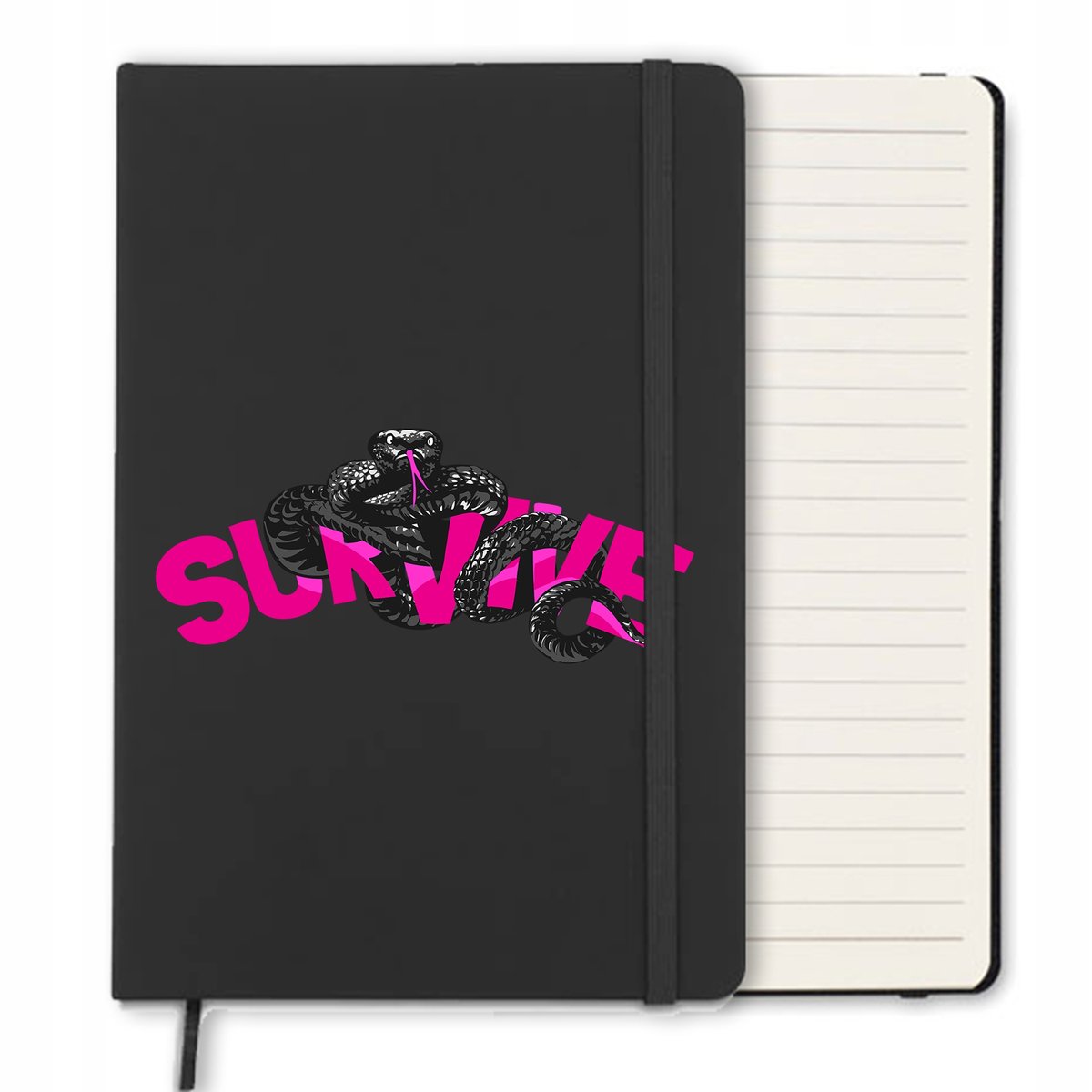 NOTES A5 CZARNY w Linie Notatnik WĄŻ SURVIVE Wzory