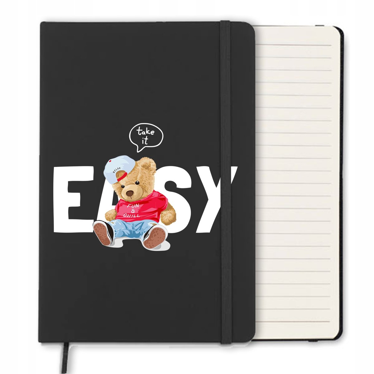 NOTES A5 CZARNY w Linie Notatnik PLUSZAK Wzory