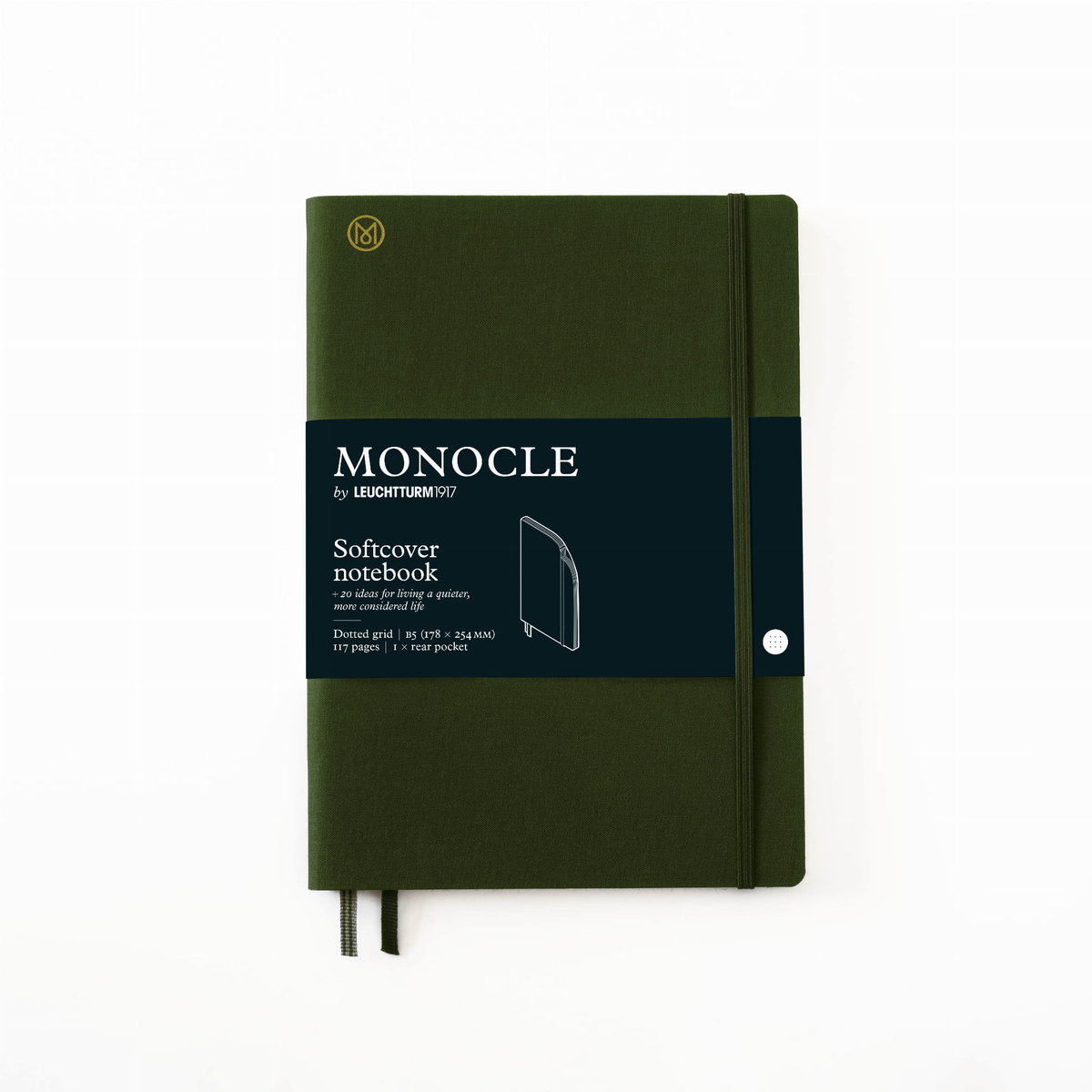 Notatnik Monocle by Leuchtturm1917 Composition B5, Miękka Oprawa, Kropki, Olive