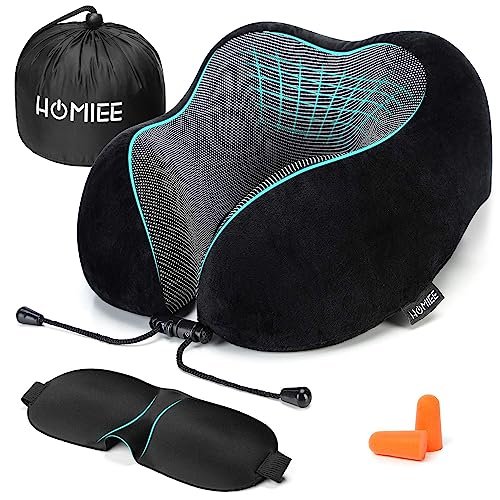 Homiee Podróżna Poduszka Pod Kark Ortopedyczna Poduszka Pod Kark Do Spania Pianka Z Pamięcią Kształtu Ergonomiczna Poduszka Podpierająca Kark Zapewn..