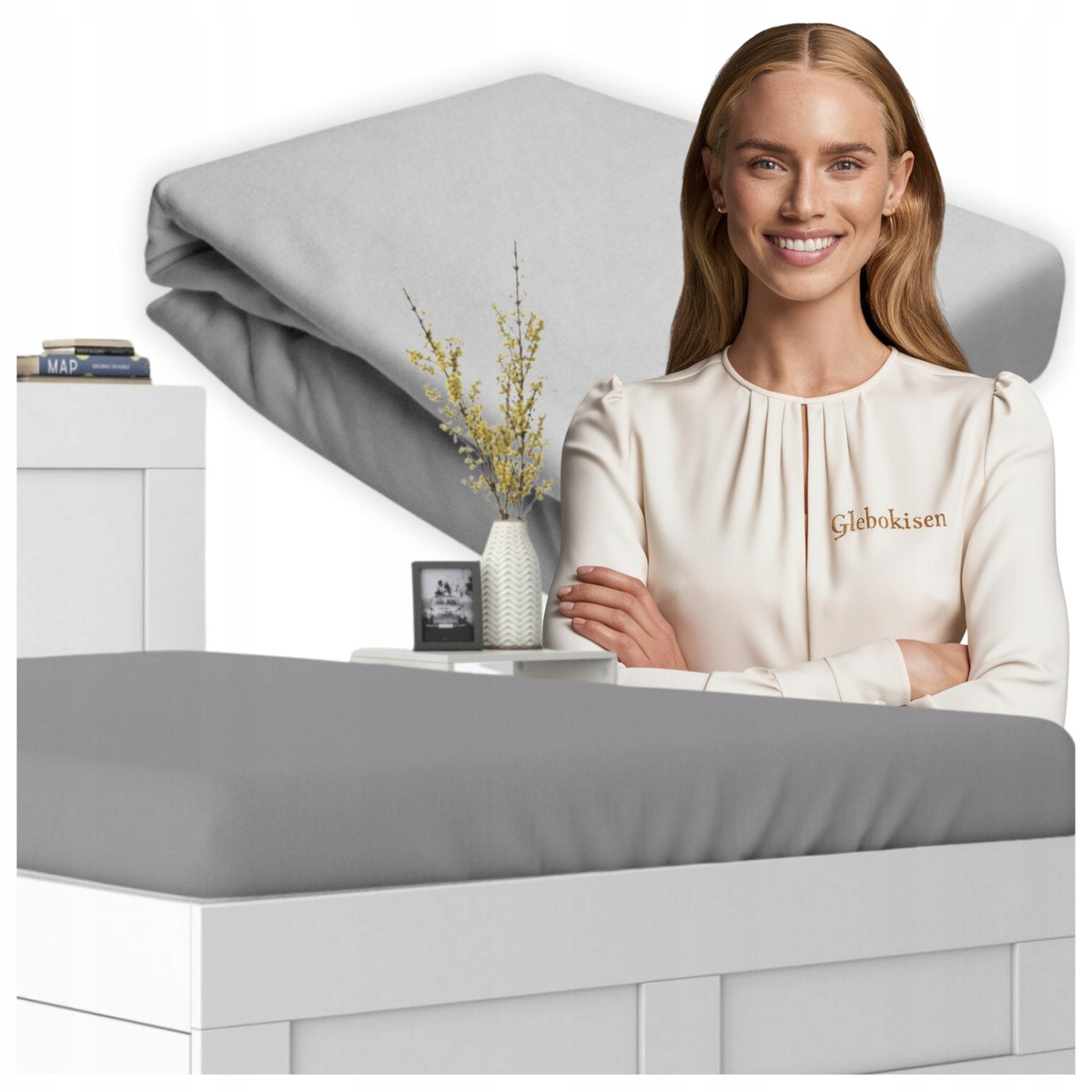Prześcieradło Z Gumką 80x160 100% Bawełniane JERSEY Grube Jasny Popiel