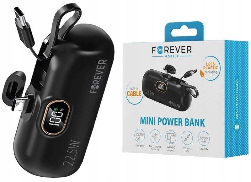 Mini PowerBank 5000mAh USB-C Mały Power Bank USB -C Turystyczny Wyświetlacz