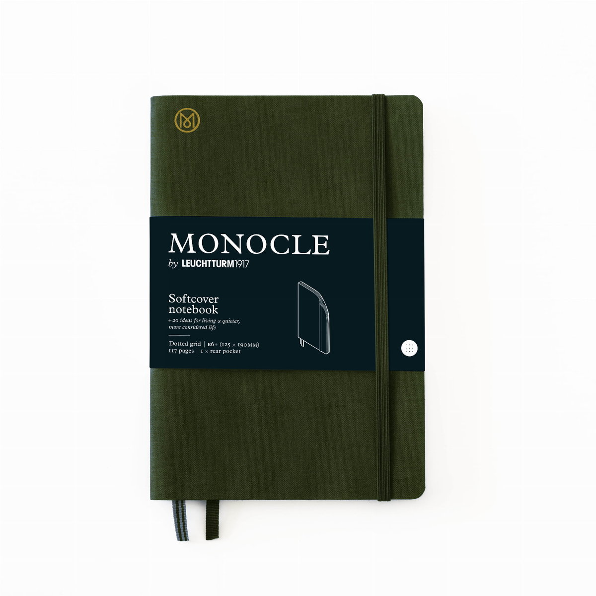 Notatnik Monocle by Leuchtturm1917 Paperback B6+, Miękka Oprawa, Kropki, Olive