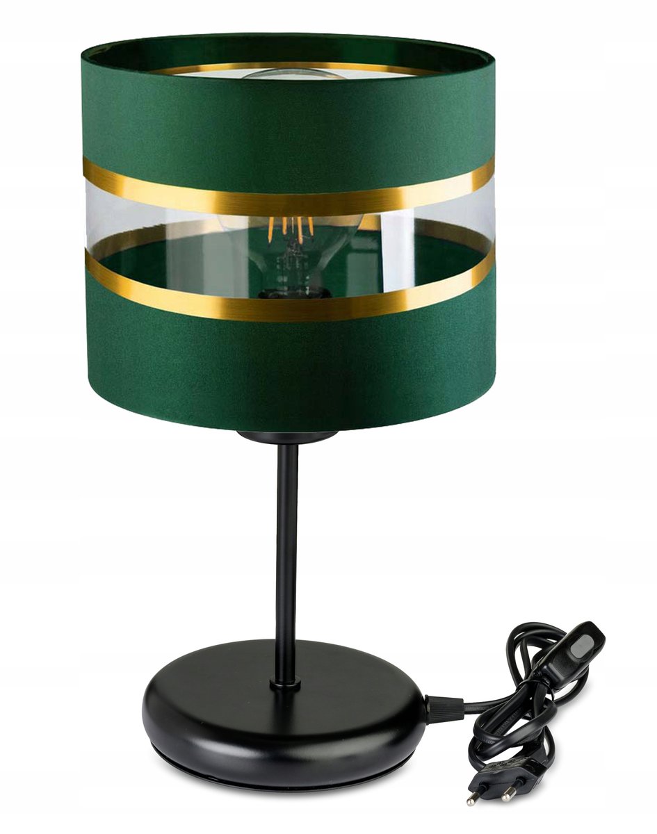 Lampka nocna Lampa stołowa biurkowa loft na led E27 Abażur zielony