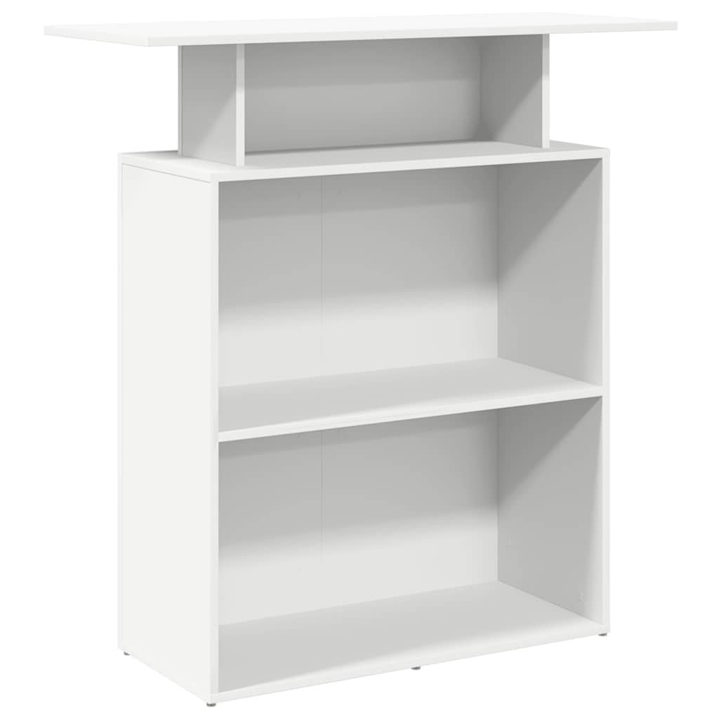 VidaXL Biurko Recepcyjne Białe 100x40x104 cm Z Półką Do Recepcji, Biura, Hotelu I Gabinetu