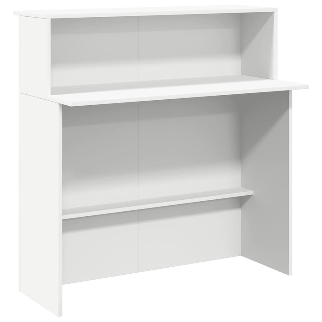vidaXL Biurko recepcyjne białe 100x50x103,5 cm Drewno klejone